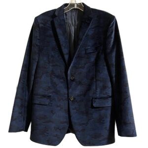 Ralph Lauren Navy Blue Camo Velvet-Look Blazer – Youth 18R /Men’s Small-Like New